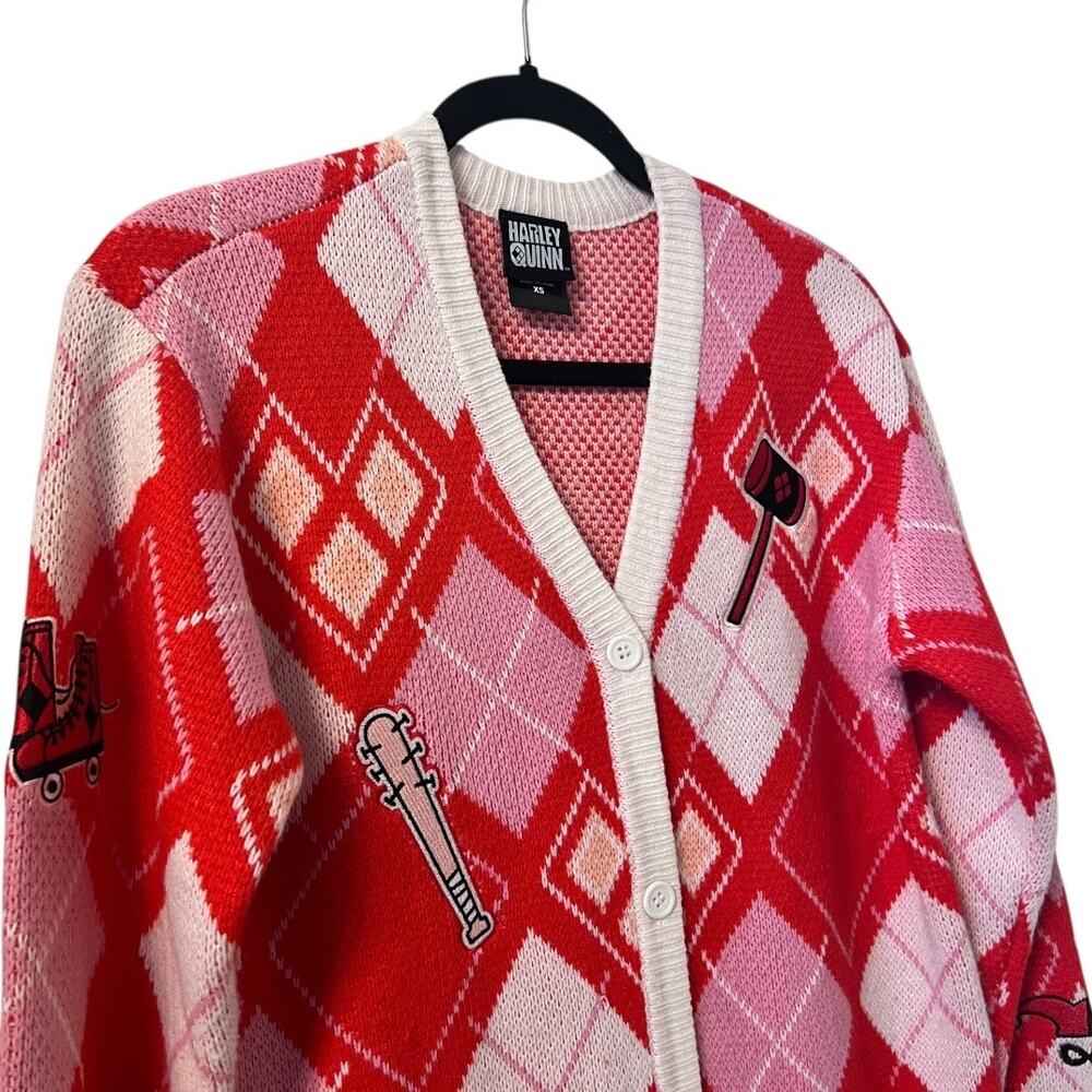 DC Comics Harley Quinn Diamond Cardigan Size XS - Picture 5 of 11